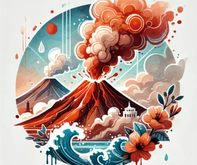 DALL·E-2025-01-30-20.14.17-An-artistic-logo-for-an-educational-program-about-volcanoes-and-cultures.-The-design-should-feature-a-hand-painted-or-watercolor-style-volcano-with-a-